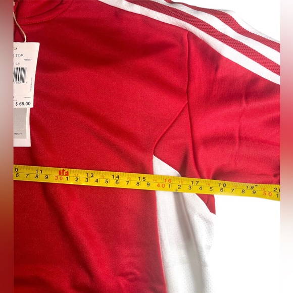 Adidas Activewear Top Mens Small Red 1/4 Zip High Neck Long Sleeve - Picture 4 of 9